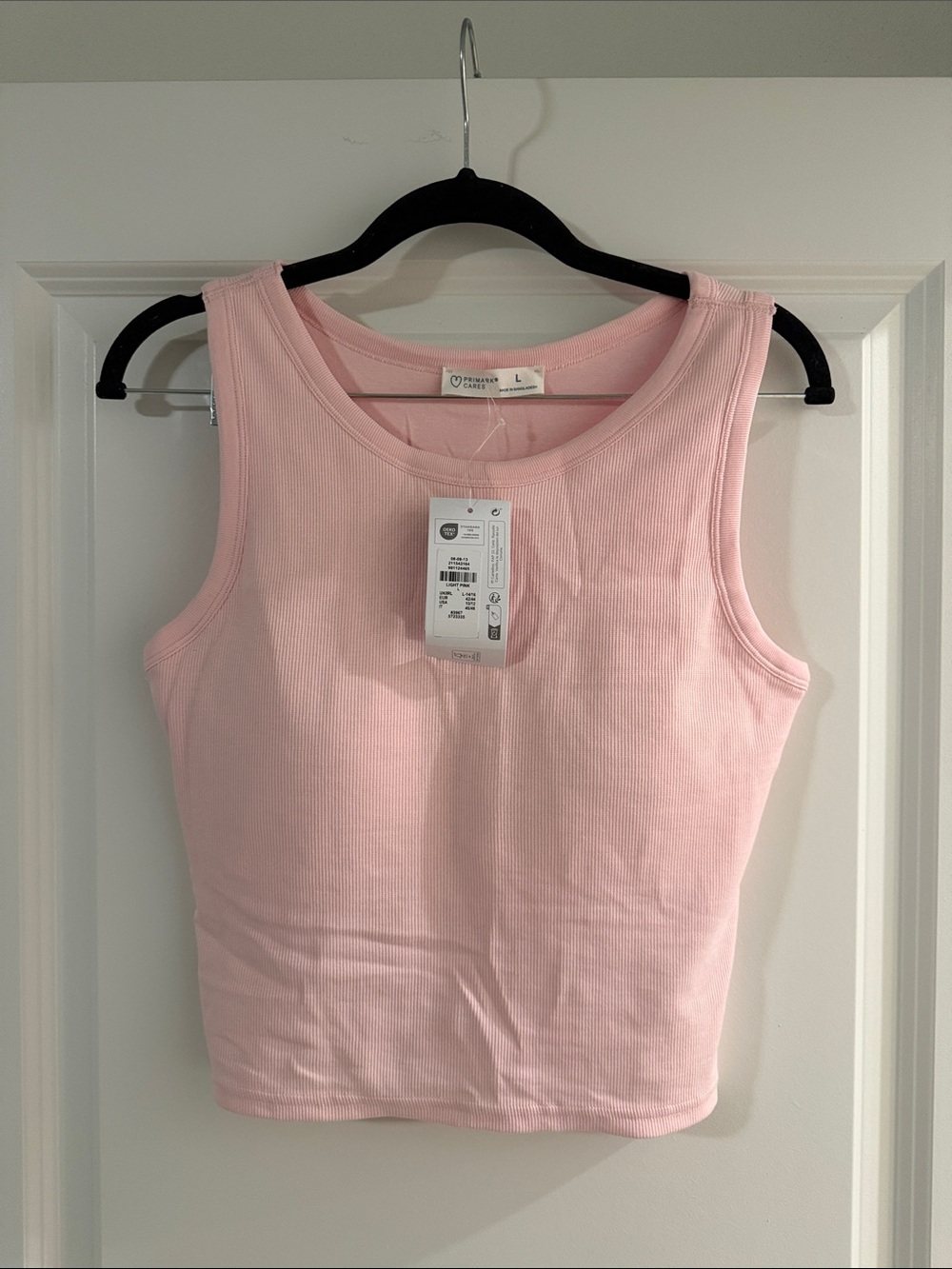 Primark Ribbed Cropped Tank Top - Light Pink